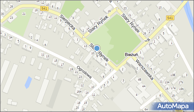 Bieżuń, Stary Rynek, 9, mapa Bieżuń