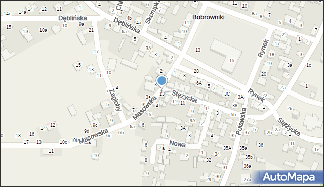 Bobrowniki, Stężycka, 13, mapa Bobrowniki