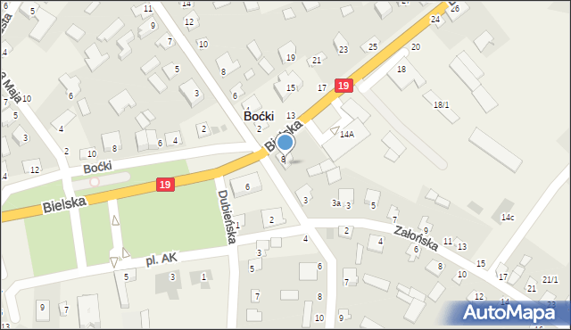 Boćki, Strażacka, 1, mapa Boćki