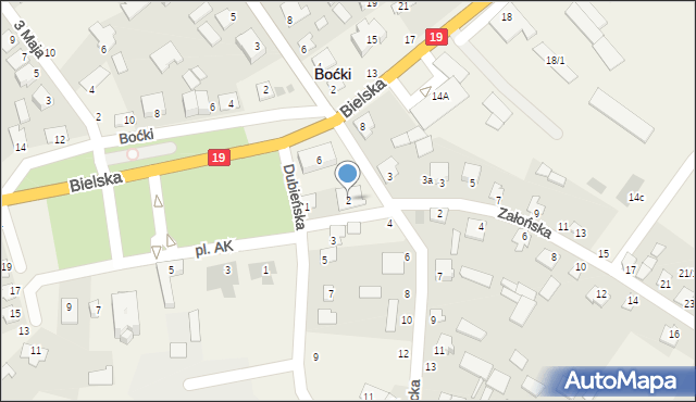 Boćki, Strażacka, 2, mapa Boćki