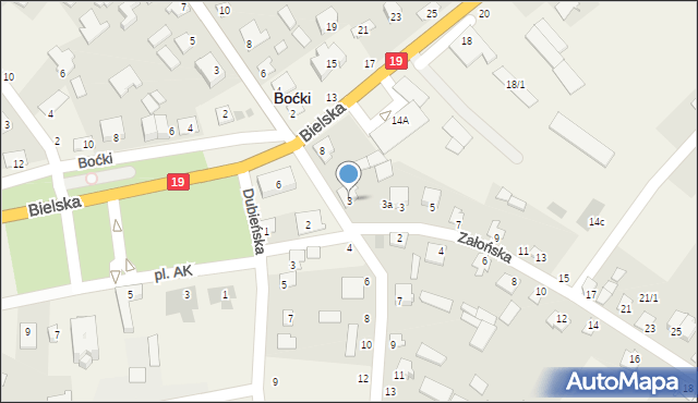 Boćki, Strażacka, 3, mapa Boćki