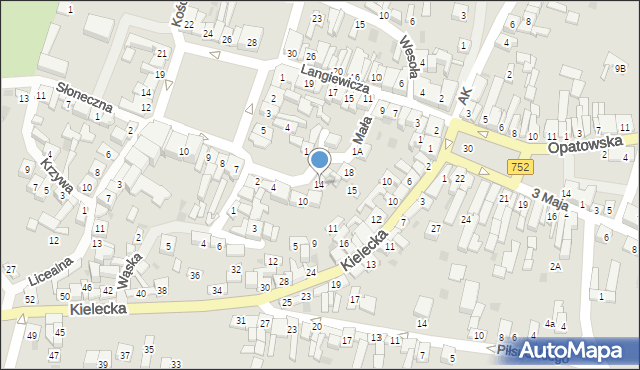 Bodzentyn, Straży Pożarnej, 14, mapa Bodzentyn