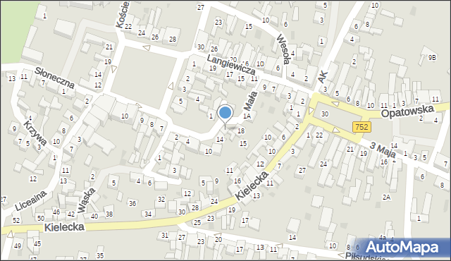 Bodzentyn, Straży Pożarnej, 16, mapa Bodzentyn