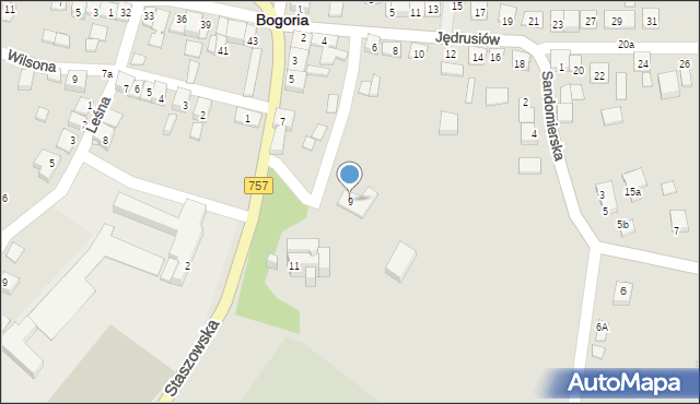 Bogoria, Staszowska, 9, mapa Bogoria