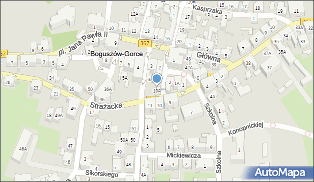 Boguszów-Gorce, Strażacka, 10A, mapa Boguszów-Gorce