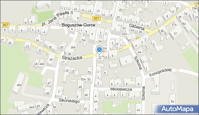 Boguszów-Gorce, Strażacka, 11, mapa Boguszów-Gorce