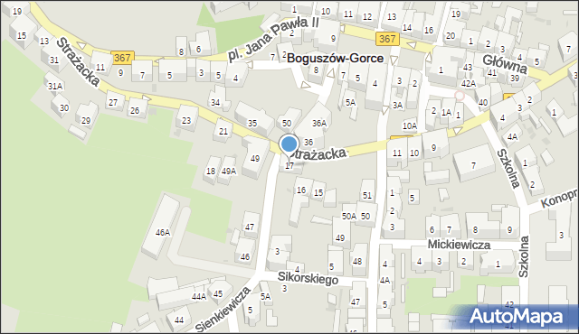 Boguszów-Gorce, Strażacka, 17, mapa Boguszów-Gorce