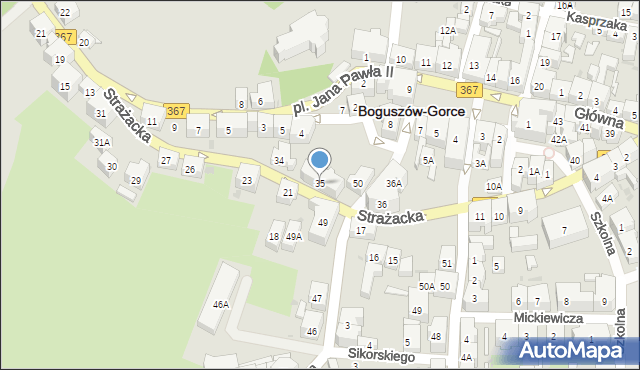 Boguszów-Gorce, Strażacka, 35, mapa Boguszów-Gorce