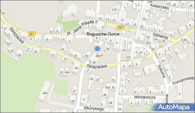 Boguszów-Gorce, Strażacka, 36A, mapa Boguszów-Gorce