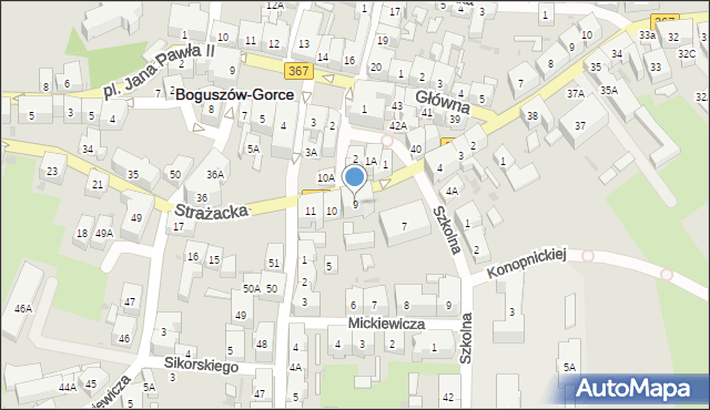 Boguszów-Gorce, Strażacka, 9, mapa Boguszów-Gorce