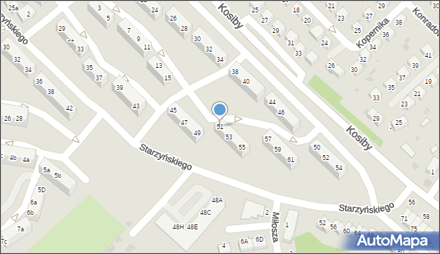 Bolesławiec, Starzyńskiego Stefana, 51, mapa Bolesławca