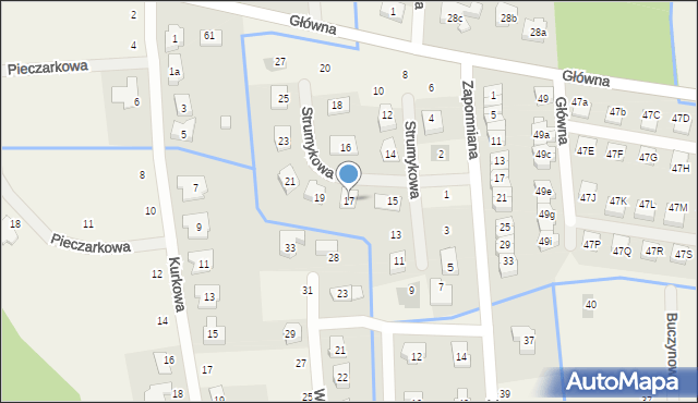 Borówiec, Strumykowa, 17, mapa Borówiec