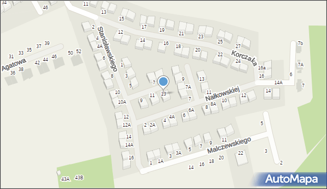 Borowiec, Stanisławskiego Jana, 13, mapa Borowiec