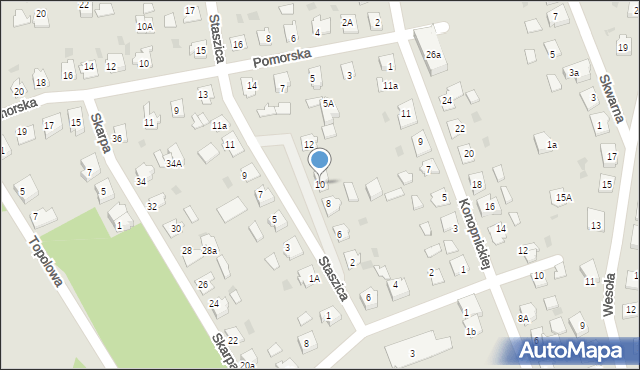 Brodnica, Staszica Stanisława, 10, mapa Brodnica