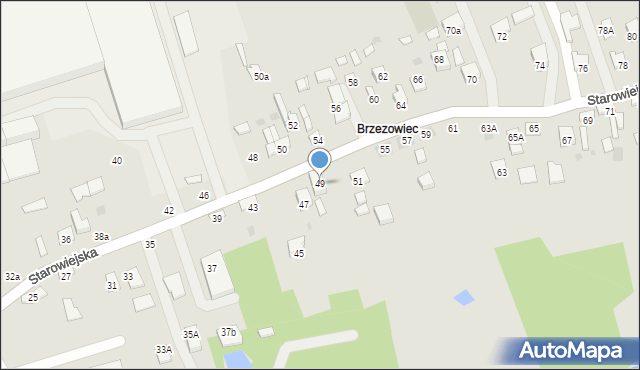 Brzesko, Starowiejska, 49, mapa Brzesko