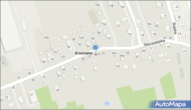 Brzesko, Starowiejska, 59, mapa Brzesko