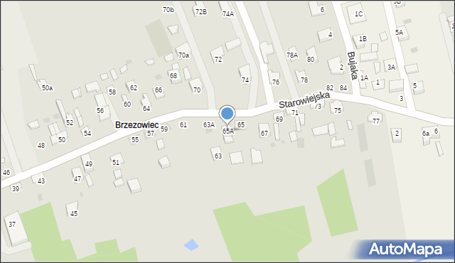 Brzesko, Starowiejska, 65A, mapa Brzesko