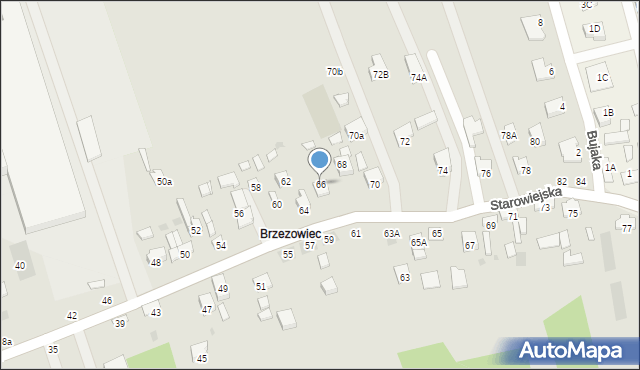 Brzesko, Starowiejska, 66, mapa Brzesko