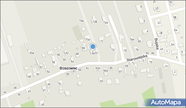 Brzesko, Starowiejska, 70, mapa Brzesko