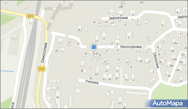 Brzeszcze, Storczykowa, 17, mapa Brzeszcze