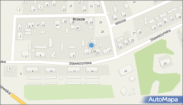 Brzezie, Stawiszyńska, 13, mapa Brzezie