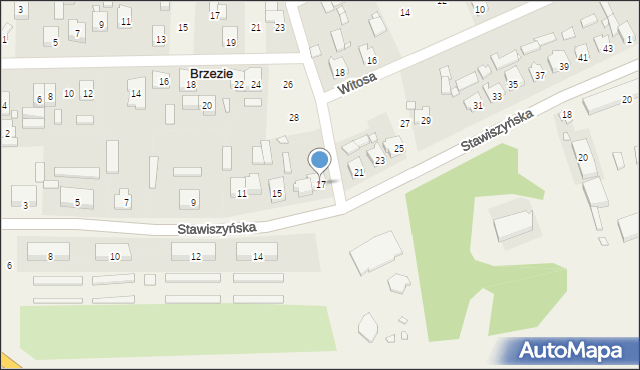 Brzezie, Stawiszyńska, 17, mapa Brzezie