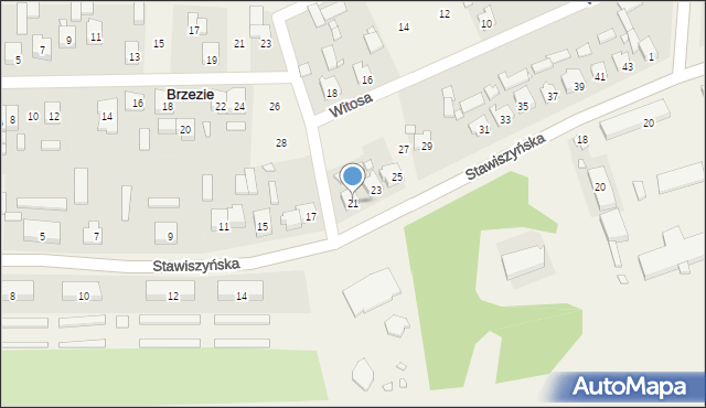 Brzezie, Stawiszyńska, 21, mapa Brzezie