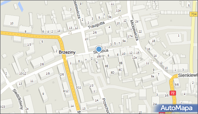 Brzeziny, Staszica Stanisława, 4/6, mapa Brzeziny