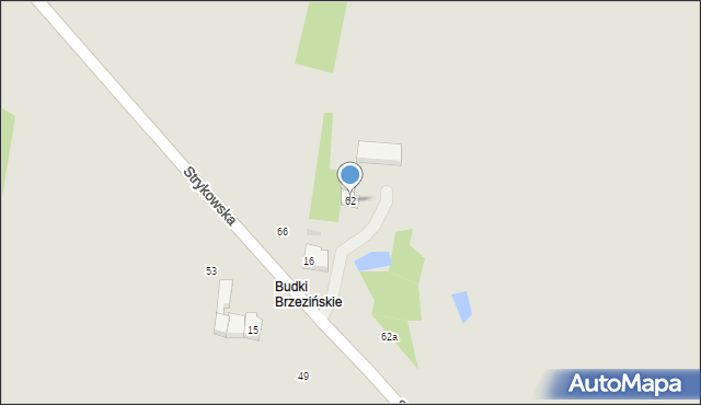 Brzeziny, Strykowska, 62, mapa Brzeziny