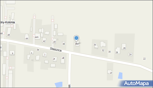 Brzeziny-Kolonia, Staszica Stanisława, 36A, mapa Brzeziny-Kolonia