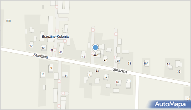 Brzeziny-Kolonia, Staszica Stanisława, 44A, mapa Brzeziny-Kolonia