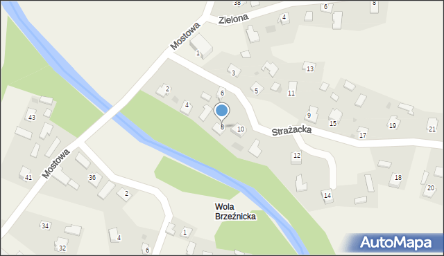 Brzeźnica, Strażacka, 8, mapa Brzeźnica