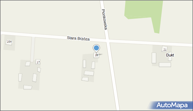 Brzóza, Stara Brzóza, 18, mapa Brzóza