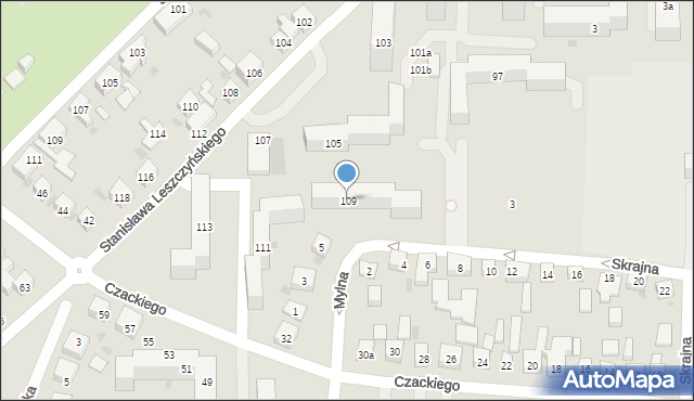 Bydgoszcz, Stanisława Leszczyńskiego, 109, mapa Bydgoszczy