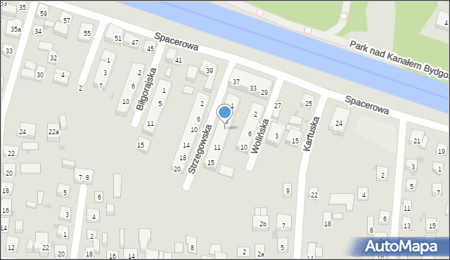 Bydgoszcz, Strzegowska, 7, mapa Bydgoszczy