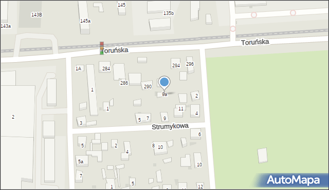 Bydgoszcz, Strumykowa, 9a, mapa Bydgoszczy