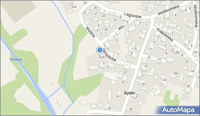 Bydlin, Strażacka, 7, mapa Bydlin