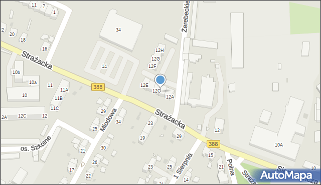 Bystrzyca Kłodzka, Strażacka, 12B, mapa Bystrzyca Kłodzka