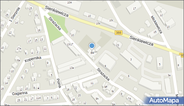 Bystrzyca Kłodzka, Strażacka, 8A, mapa Bystrzyca Kłodzka