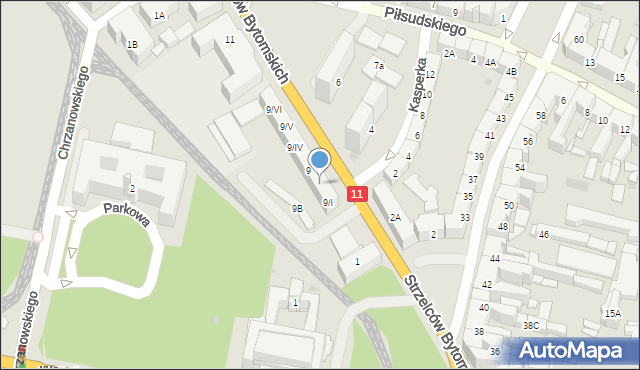 Bytom, Strzelców Bytomskich, 9/II, mapa Bytomia