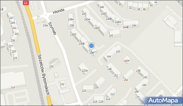 Bytom, Strzelców Bytomskich, 236, mapa Bytomia