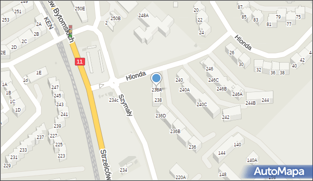 Bytom, Strzelców Bytomskich, 238A, mapa Bytomia