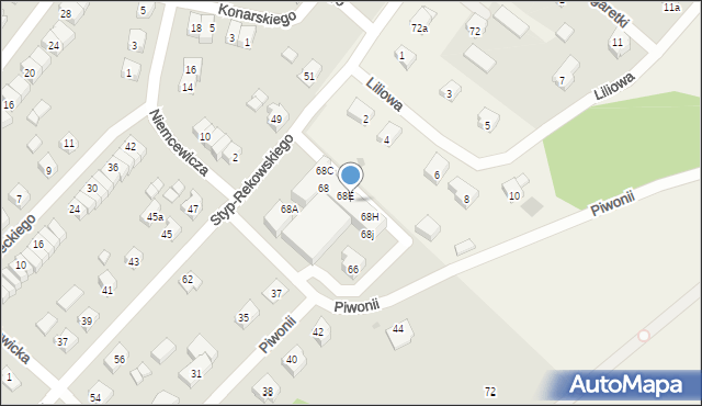 Bytów, Styp-Rekowskiego Jana, 68F, mapa Bytów