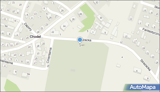 Chodel, Strażacka, 2, mapa Chodel