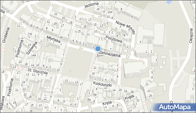 Chojnice, Stary Rynek, 23, mapa Chojnic