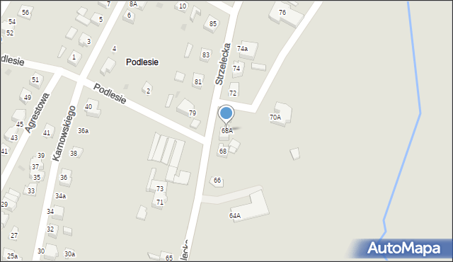 Chojnice, Strzelecka, 68A, mapa Chojnic