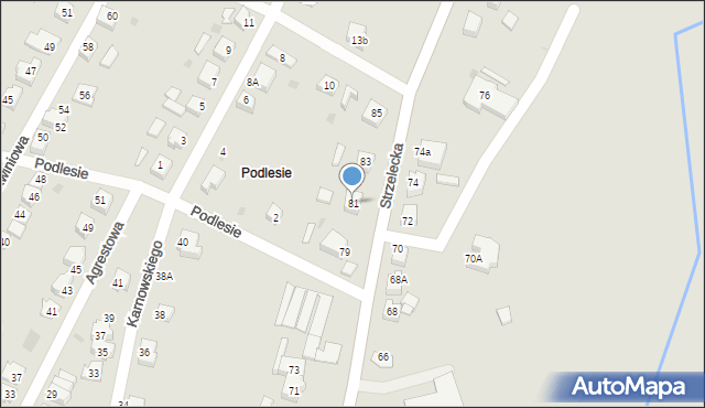 Chojnice, Strzelecka, 81, mapa Chojnic