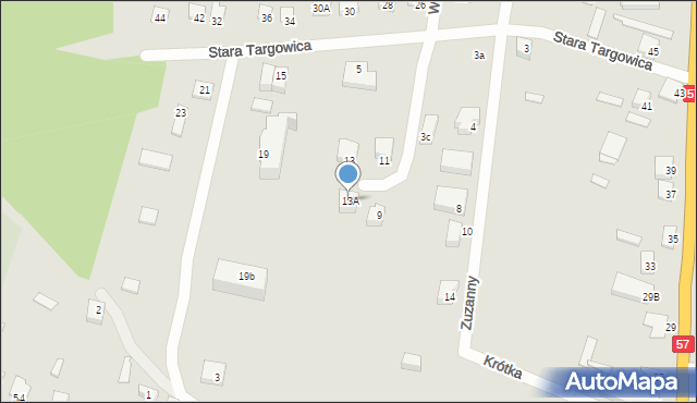 Chorzele, Stara Targowica, 13A, mapa Chorzele