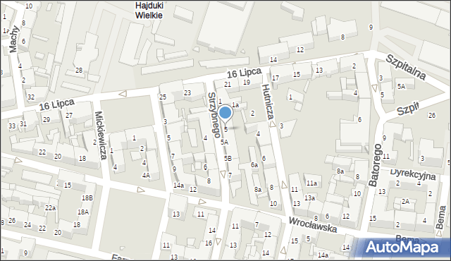 Chorzów, Strzybnego Augustyna, ks., 5, mapa Chorzów