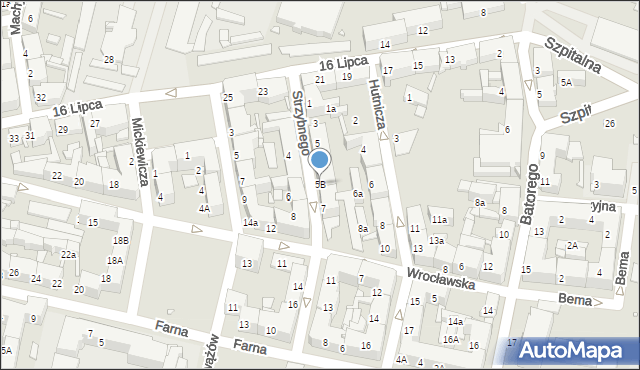 Chorzów, Strzybnego Augustyna, ks., 5B, mapa Chorzów